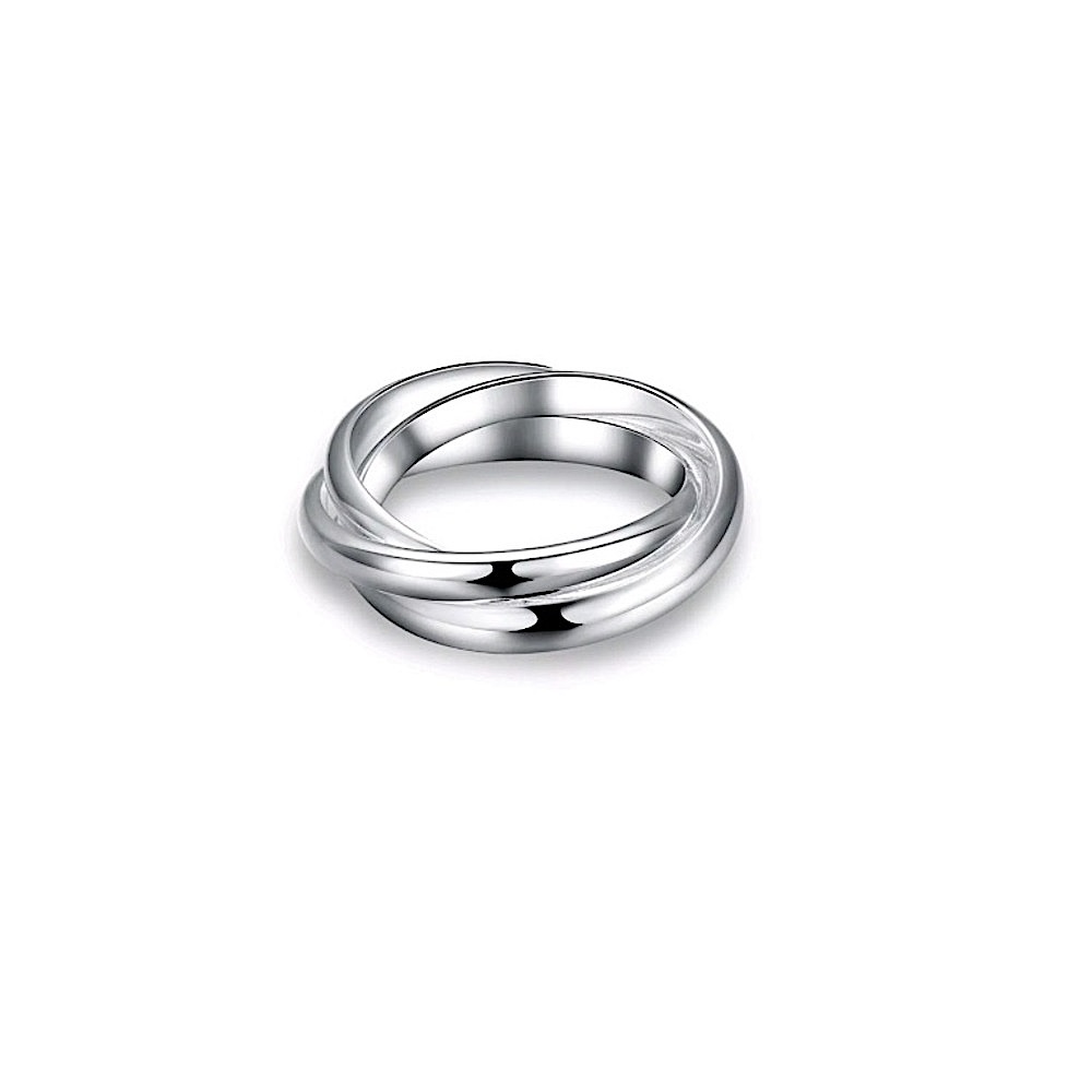 Silver Trinity Band Ring | Size 8